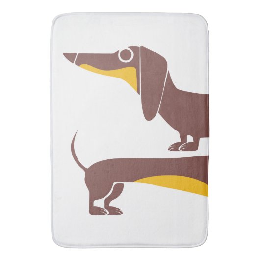 Grappig schattig teckel voor lange hond ouder badmat (Voorkant Verticaal)