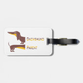Grappig schattig teckel voor lange hond ouder bagagelabel (Achterkant horizontaal)