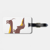 Grappig schattig teckel voor lange hond ouder bagagelabel (Achterkant horizontaal)