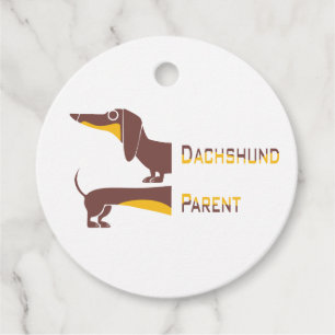 Grappig schattig teckel voor lange hond ouder bedankjes labels