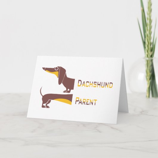 Grappig schattig teckel voor lange hond ouder bedankkaart (Voorkant)