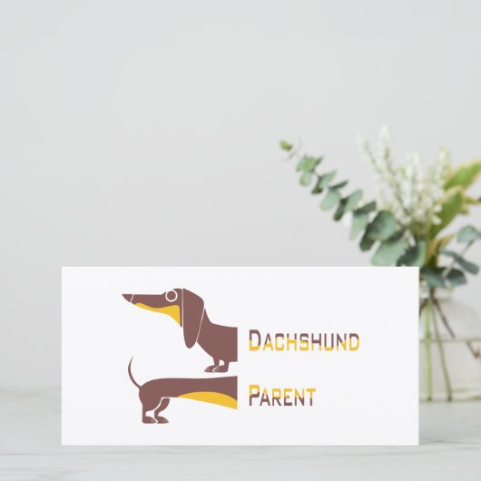 Grappig schattig teckel voor lange hond ouder bedankkaart (Staand voorkant)