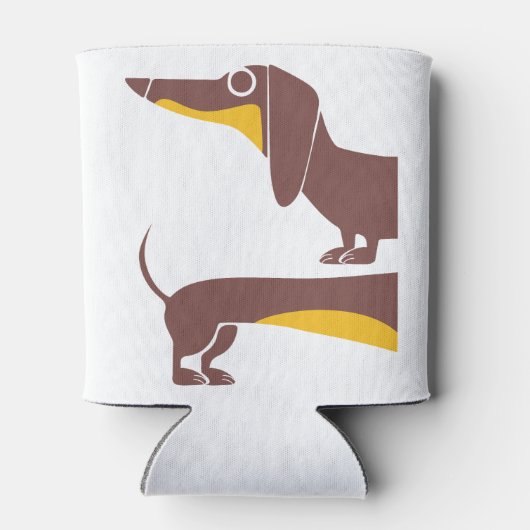 Grappig schattig teckel voor lange hond ouder blikjeskoeler (Achterkant)