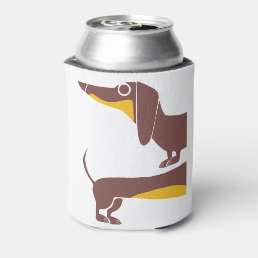 Grappig schattig teckel voor lange hond ouder blikjeskoeler (Blikje Achterkant)