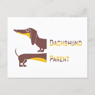 Grappig schattig teckel voor lange hond ouder briefkaart