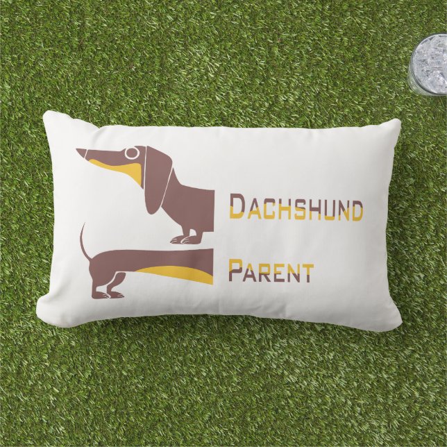 Grappig schattig teckel voor lange hond ouder buitenkussen (Gras)