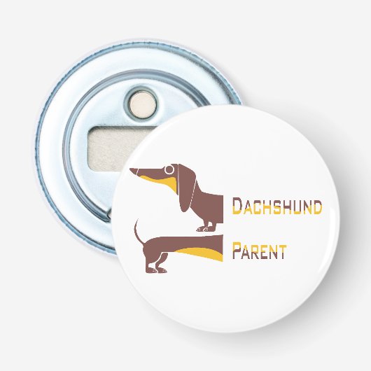 Grappig schattig teckel voor lange hond ouder button flesopener (Voorkant)
