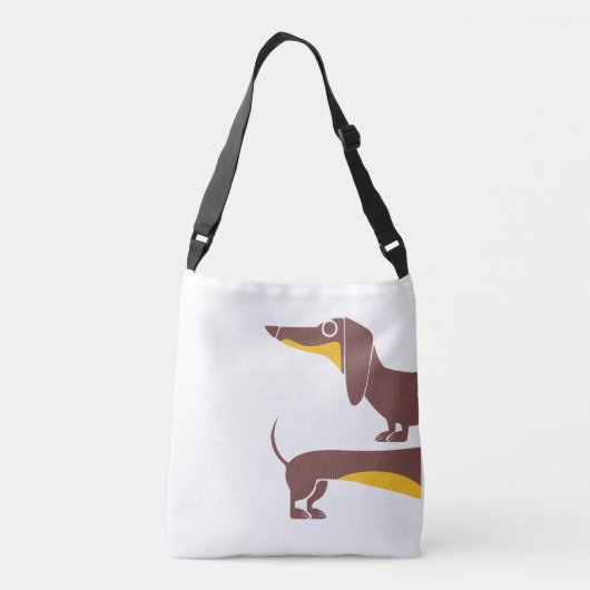 Grappig schattig teckel voor lange hond ouder crossbody tas (Achterkant)