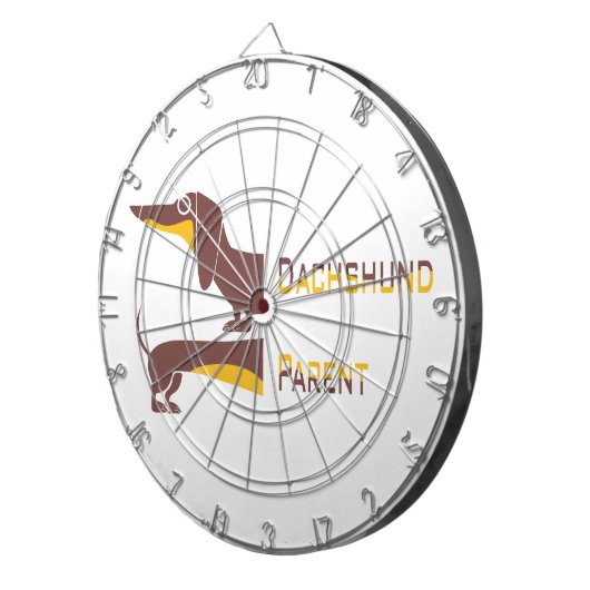 Grappig schattig teckel voor lange hond ouder dartbord (Voorkant Rechts)