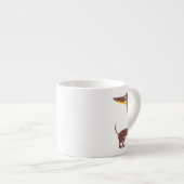 Grappig schattig teckel voor lange hond ouder espresso kop (Voorkant rechts)