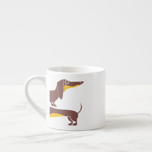 Grappig schattig teckel voor lange hond ouder espresso kop