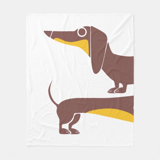 Grappig schattig teckel voor lange hond ouder fleece deken (Voorkant)