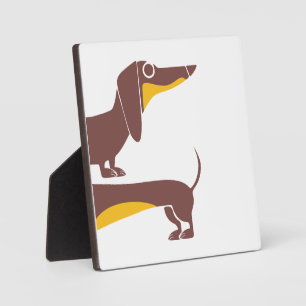 Grappig schattig teckel voor lange hond ouder fotoplaat