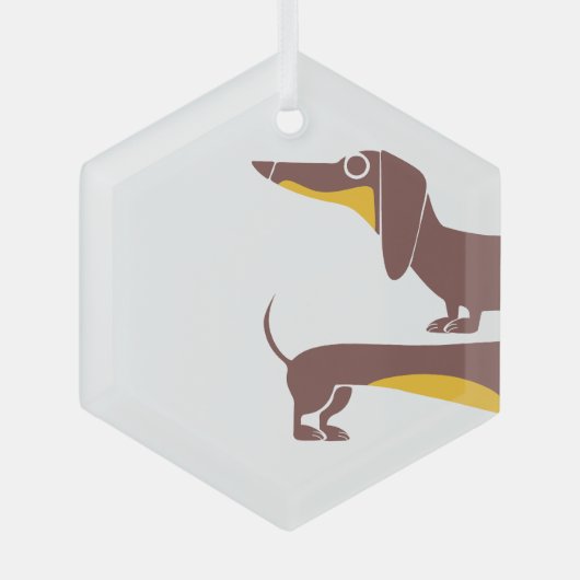 Grappig schattig teckel voor lange hond ouder glas ornament (Voorkant)