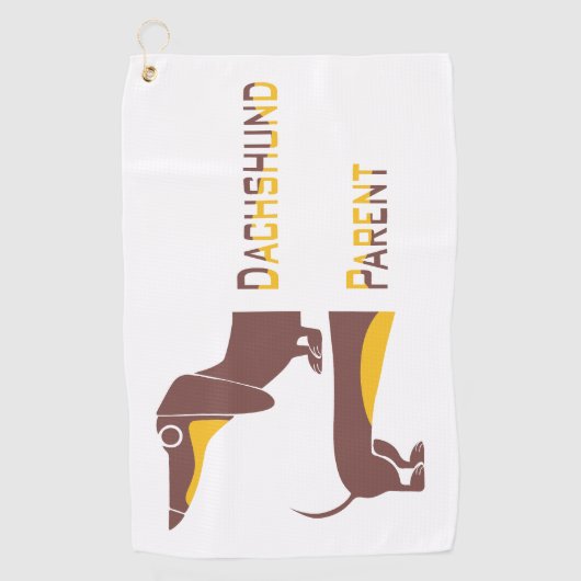 Grappig schattig teckel voor lange hond ouder golfhanddoek (Voorkant)
