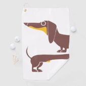 Grappig schattig teckel voor lange hond ouder golfhanddoek (Insitu)