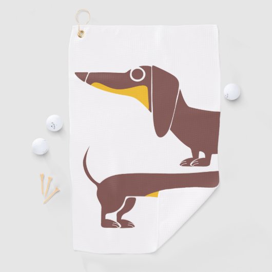 Grappig schattig teckel voor lange hond ouder golfhanddoek (Insitu)