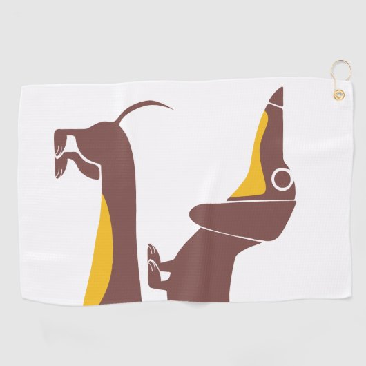 Grappig schattig teckel voor lange hond ouder golfhanddoek (Horizontaal)