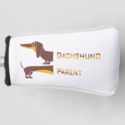 Grappig schattig teckel voor lange hond ouder golfheadcover (Voorkant)