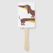 Grappig schattig teckel voor lange hond ouder handwaaier (Achterkant)