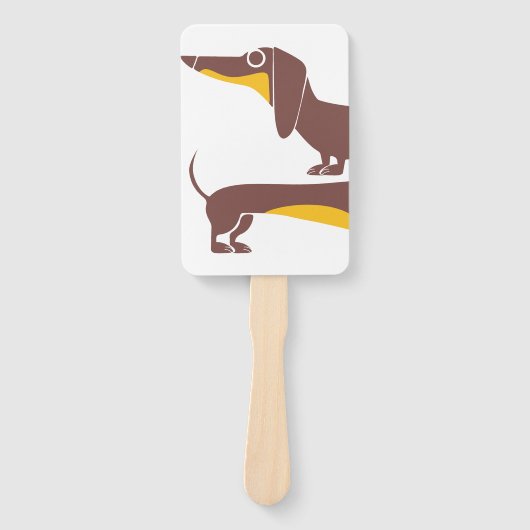 Grappig schattig teckel voor lange hond ouder handwaaier (Voorkant)