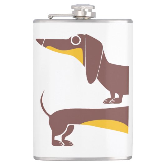 Grappig schattig teckel voor lange hond ouder heupfles (Voorkant)