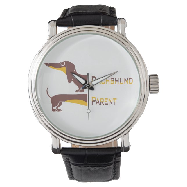 Grappig schattig teckel voor lange hond ouder horloge (Voorkant)