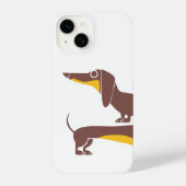 Grappig schattig teckel voor lange hond ouder iPhone hoesje (Achterkant)