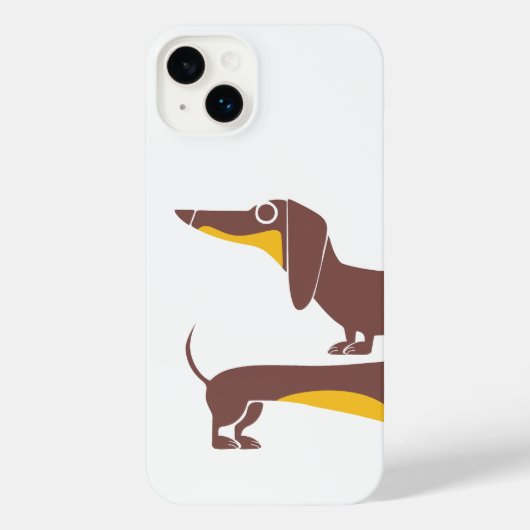 Grappig schattig teckel voor lange hond ouder iPhone hoesje (Achterkant)