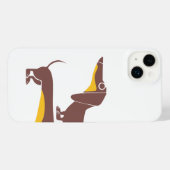 Grappig schattig teckel voor lange hond ouder iPhone hoesje (Achterkant horizontaal)