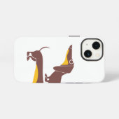 Grappig schattig teckel voor lange hond ouder iPhone hoesje (Achterkant horizontaal)