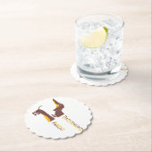 Grappig schattig teckel voor lange hond ouder kartonnen onderzetters (Insitu)