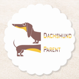 Grappig schattig teckel voor lange hond ouder kartonnen onderzetters