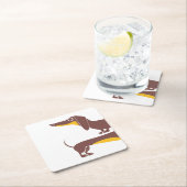 Grappig schattig teckel voor lange hond ouder kartonnen onderzetters (Insitu)