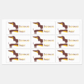 Grappig schattig teckel voor lange hond ouder labels (Vel)