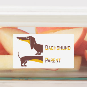 Grappig schattig teckel voor lange hond ouder labels