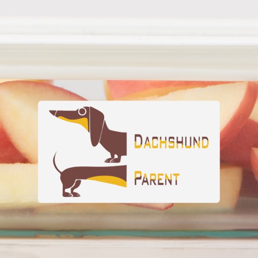 Grappig schattig teckel voor lange hond ouder labels (Aangebracht)