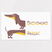 Grappig schattig teckel voor lange hond ouder labels (Design 2)