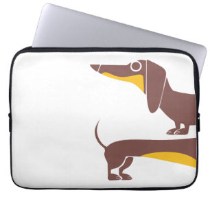 Grappig schattig teckel voor lange hond ouder laptop sleeve