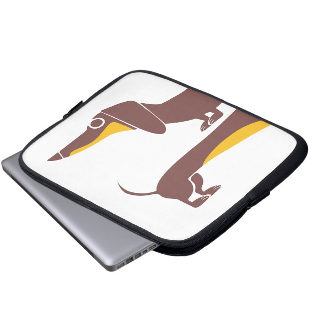 Grappig schattig teckel voor lange hond ouder laptop sleeve (Voorkant onderkant)