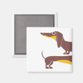 Grappig schattig teckel voor lange hond ouder magneet (Voorkant / Achterkant)