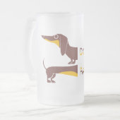 Grappig schattig teckel voor lange hond ouder matglas bierpul (Voorkant links)
