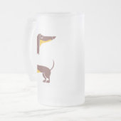 Grappig schattig teckel voor lange hond ouder matglas bierpul (Voorkant links)