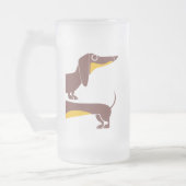 Grappig schattig teckel voor lange hond ouder matglas bierpul (Links)