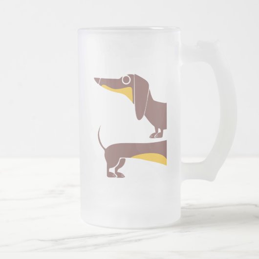 Grappig schattig teckel voor lange hond ouder matglas bierpul (Rechts)