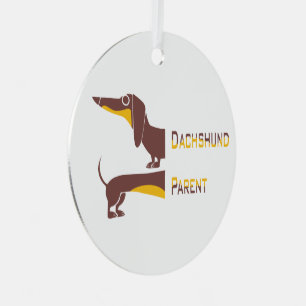 Grappig schattig teckel voor lange hond ouder metalen ornament