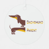 Grappig schattig teckel voor lange hond ouder metalen ornament (Voorkant)