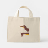Grappig schattig teckel voor lange hond ouder mini tote bag (Achterkant)