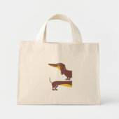 Grappig schattig teckel voor lange hond ouder mini tote bag (Voorkant)