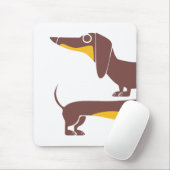 Grappig schattig teckel voor lange hond ouder muismat (Met muis)